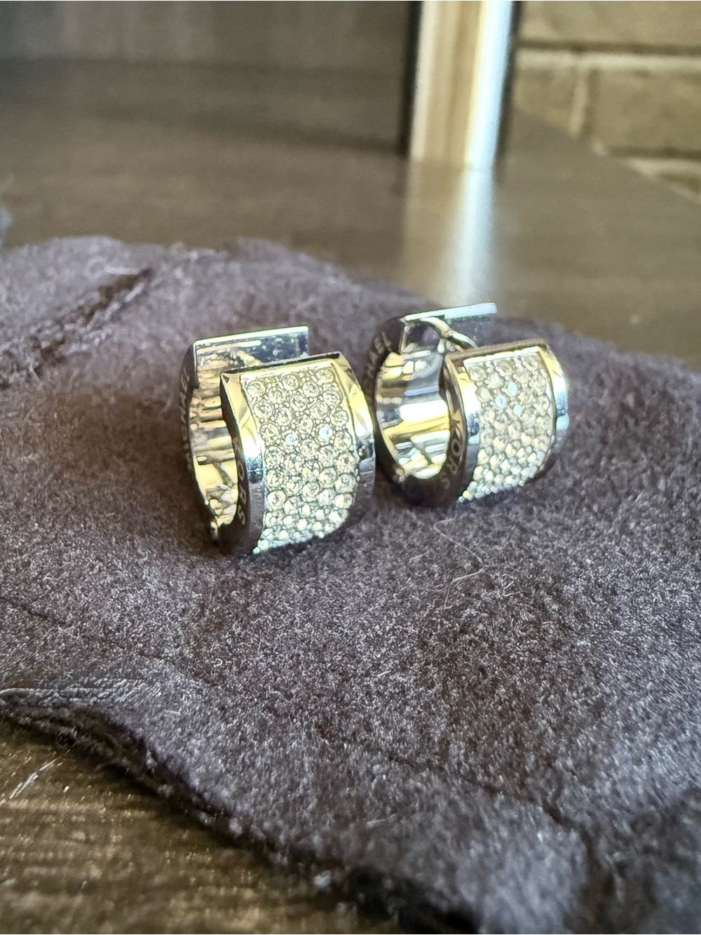 Michael Kors Silver Huggy Hoop Earrings